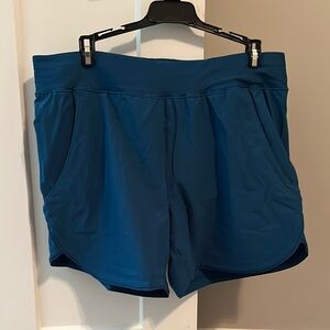 Sz 14 Lands' End Teal Blue Swim/Athletic Shorts Lightweight Moisture-Wic…